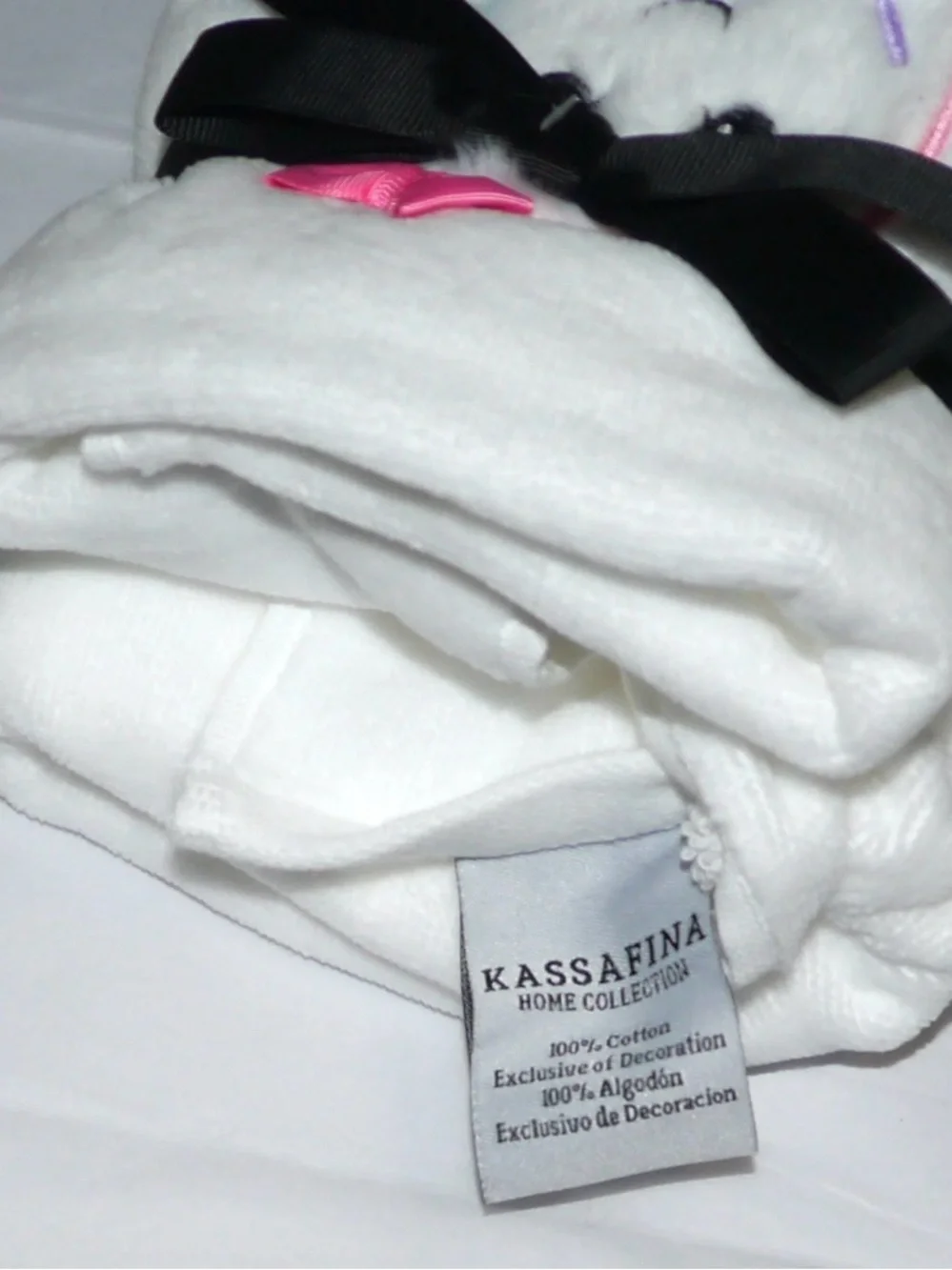 Kassafina Cute ghost with fur set of 2 hand towels